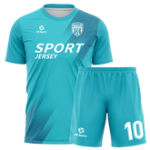 薄グリーンサッカー ユニフォーム